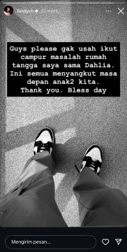 Tanggapan Fandy Christian (instagram)